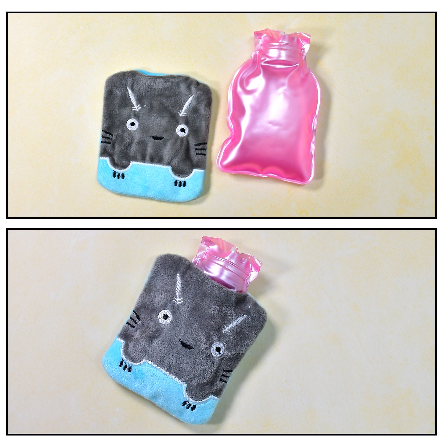 6528 Grey Cat Print small Hot Water Bag with Cover for Pain Relief, Neck, Shoulder Pain and Hand, Feet Warmer, Menstrual Cramps. 6528 Grey Cat Print small Hot Water Bag with Cover for Pain Relief, Neck, Shoulder Pain and Hand, Feet Warmer, Menstrual Cramps.